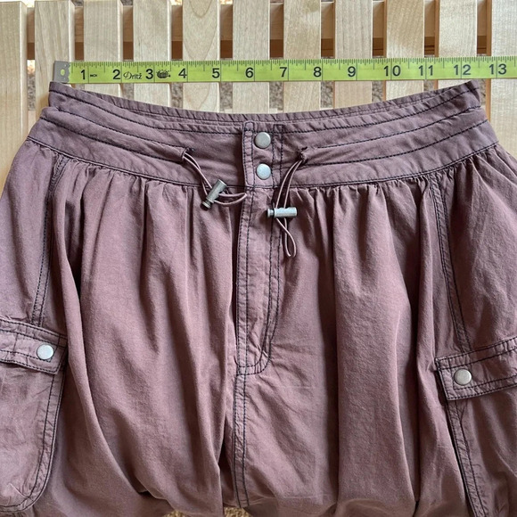 Anthropologie Pilcro Parachute Mini Skirt 0 Washed Brown Cargo Pockets Gorpcore - Picture 9 of 11